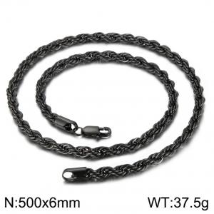 Stainless Steel Black-plating Necklace - KN229544-Z