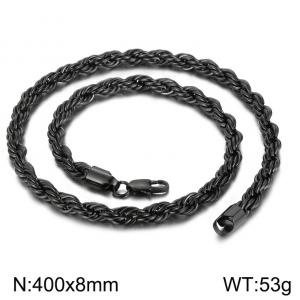 Stainless Steel Black-plating Necklace - KN229545-Z