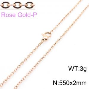 SS Rose Gold-Plating Necklace - KN229618-Z