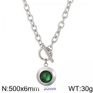 Stainless Steel Stone&Crystal Necklace - KN229687-Z