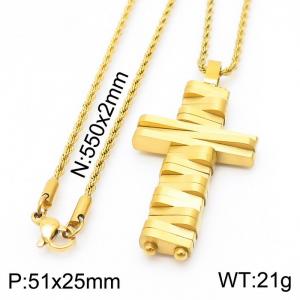 SS Gold-Plating Necklace - KN229725-KFC