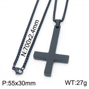 Stainless Steel Black-plating Necklace - KN230024-K