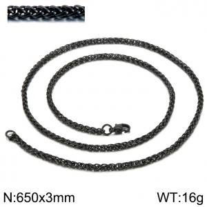 Stainless Steel Black-plating Necklace - KN230154-Z