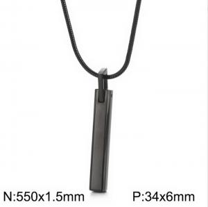 Stainless Steel Black-plating Necklace - KN230188-K