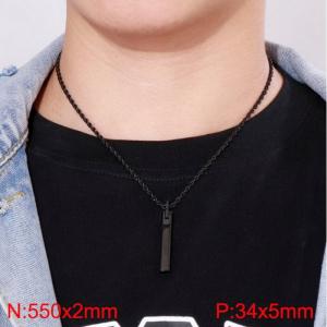Stainless Steel Black-plating Necklace - KN230192-K