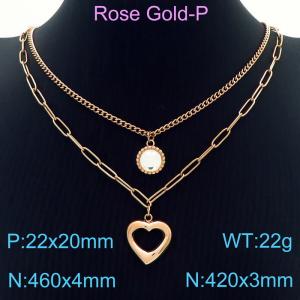 SS Rose Gold-Plating Necklace - KN230202-KFC