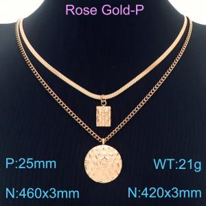 SS Rose Gold-Plating Necklace - KN230262-KFC