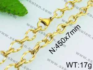 SS Gold-Plating Necklace - KN23032-Z