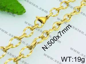 SS Gold-Plating Necklace - KN23033-Z