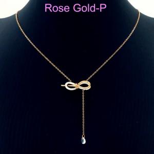 SS Rose Gold-Plating Necklace - KN230339-CM