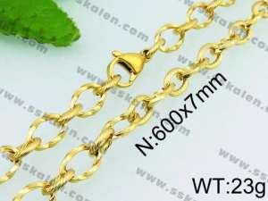 SS Gold-Plating Necklace - KN23034-Z
