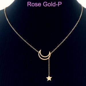 SS Rose Gold-Plating Necklace - KN230340-CM