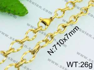 SS Gold-Plating Necklace - KN23035-Z