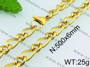 SS Gold-Plating Necklace - KN23043-Z