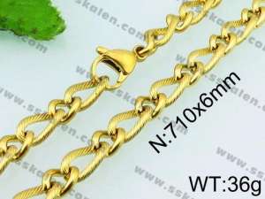 SS Gold-Plating Necklace - KN23045-Z