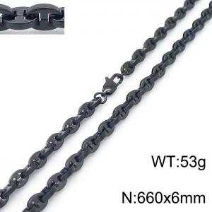 Stainless Steel Black-plating Necklace - KN230523-KFC