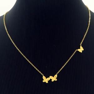 SS Gold-Plating Necklace - KN230567-MW