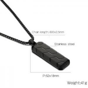 Stainless Steel Black-plating Necklace - KN230576-KFC