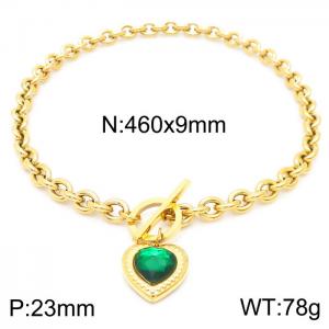 Stainless Steel Stone Necklace - KN230737-Z