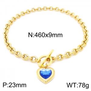 Stainless Steel Stone Necklace - KN230738-Z