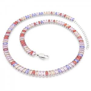 Stainless Steel Stone Necklace - KN230771-HR
