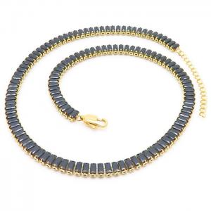 Stainless Steel Stone Necklace - KN230773-HR
