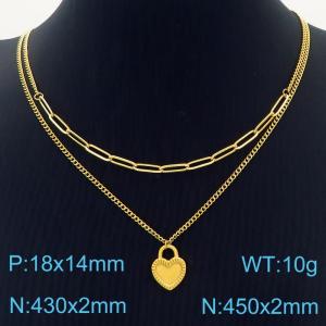 SS Gold-Plating Necklace - KN230933-Z