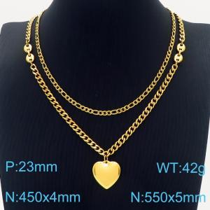 SS Gold-Plating Necklace - KN230937-Z
