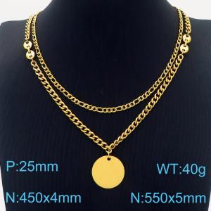SS Gold-Plating Necklace - KN230939-Z
