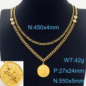 SS Gold-Plating Necklace - KN230941-Z