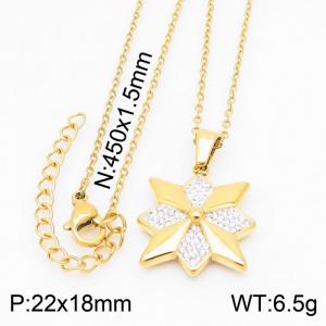 Geometric Chains Necklace Women Stainless Steel 304 Gold Color - KN231028-K
