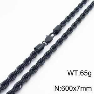 Hot sell classic stainless steel 7mm rope chain fashional individual necklace - KN231490-Z