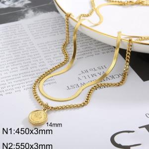 Stainless steel multi-layer necklace pendant - KN232337-Z