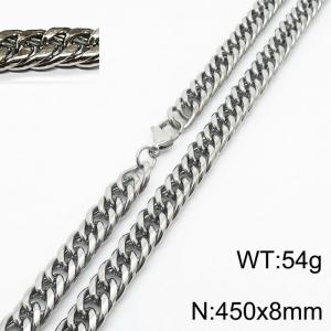 450X8mm Men Cuban Chain Necklace with Casual Lobster Clasp - KN232821-ZZ
