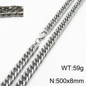 500X8mm Men Cuban Chain Necklace with Casual Lobster Clasp - KN232822-ZZ