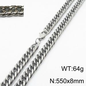 550X8mm Men Cuban Chain Necklace with Casual Lobster Clasp - KN232823-ZZ