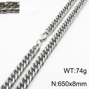 650X8mm Men Cuban Chain Necklace with Casual Lobster Clasp - KN232825-ZZ