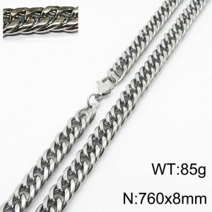 760X8mm Men Cuban Chain Necklace with Casual Lobster Clasp - KN232827-ZZ