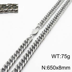 650X8mm Men Cuban Chain Bracelet with Rectangular Lobster Clasp - KN232832-ZZ