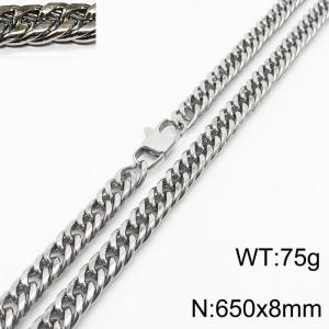 650X8mm Men Cuban Chain Necklace with Modified Lobster Clasp - KN232839-ZZ