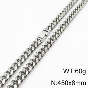 450x8mm Stainless Steel 304 Cuban Curb Chain Necklace Men Fashion Party Jewelry - KN232863-ZZ