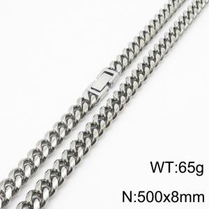 500x8mm Stainless Steel 304 Cuban Curb Chain Necklace Men Fashion Party Jewelry - KN232864-ZZ