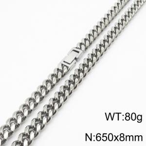 650x8mm Stainless Steel 304 Cuban Curb Chain Necklace Men Fashion Party Jewelry - KN232867-ZZ