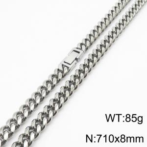 710x8mm Stainless Steel 304 Cuban Curb Chain Necklace Men Fashion Party Jewelry - KN232868-ZZ