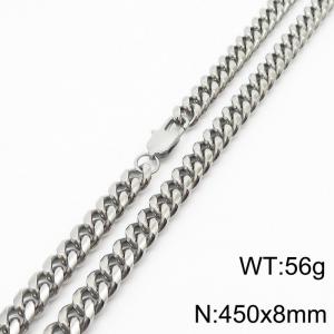 450x8mm Stainless Steel 304 Cuban Curb Chain Necklace Men Fashion Party Jewelry - KN232870-ZZ