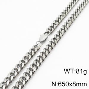 650x8mm Stainless Steel 304 Cuban Curb Chain Necklace Men Fashion Party Jewelry - KN232874-ZZ