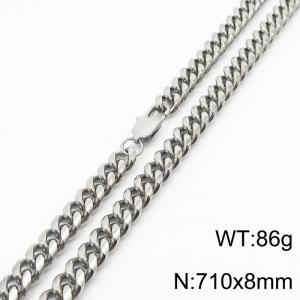710x8mm Stainless Steel 304 Cuban Curb Chain Necklace Men Fashion Party Jewelry - KN232875-ZZ