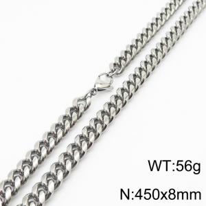 450x8mm Stainless Steel 304 Cuban Chain Necklace Males Jewelry With Classic Lobster Clasp - KN232877-ZZ