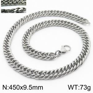 Personality fashion men's stainless steel riding crop chain necklace - KN232975-ZZ
