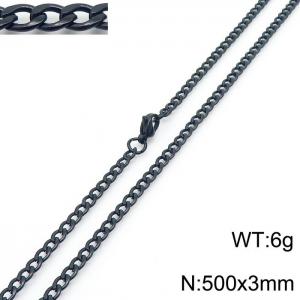 3mm Black Stainless Steel Chain Necklace For Women Men Fashion Jewelry - KN233545-Z